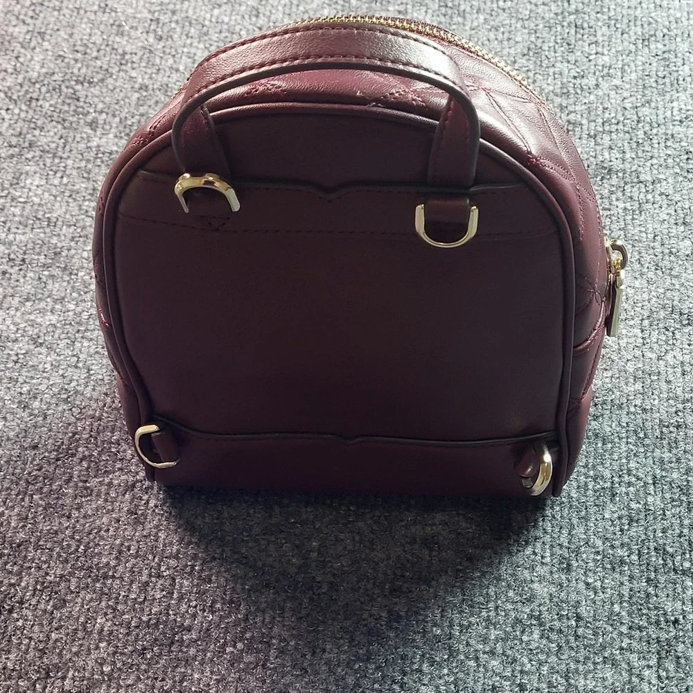 Kate Spade Natalia Mini Convertible Backpack Cherrywood Quilted Leather - Picture 10 of 13